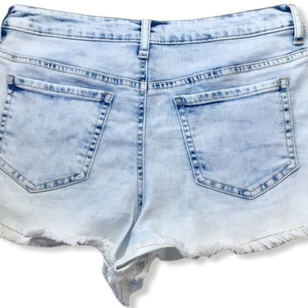 Empyre Adrian High Waisted Cut Offs Blue Denim Jean Shorts Juniors Size 5 New - Picture 3 of 9